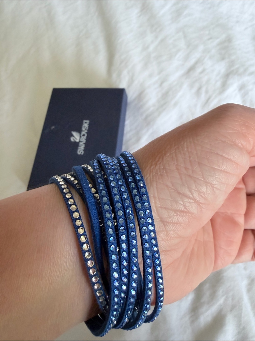 Swarovski Blue Crystal Wrap Bracelet - Picture 10 of 11